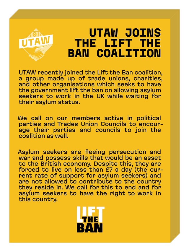 UTAW joins the Lift The Ban coalition