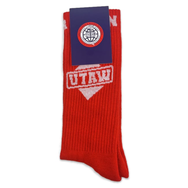 Merch: Red "Union Worker" Socks ↗